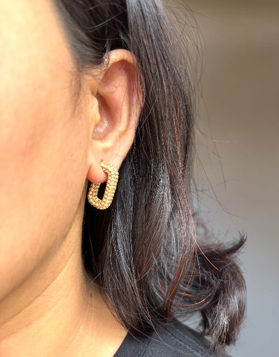 VIVAZS 18K Gold Plated Chunky Hoop Earrings