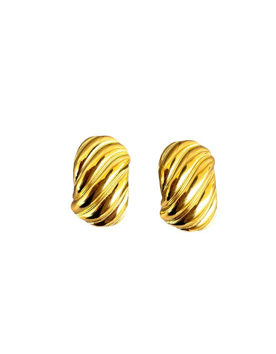 VIVAZS 18K PVD Gold Plated Chunky Stud Earrings