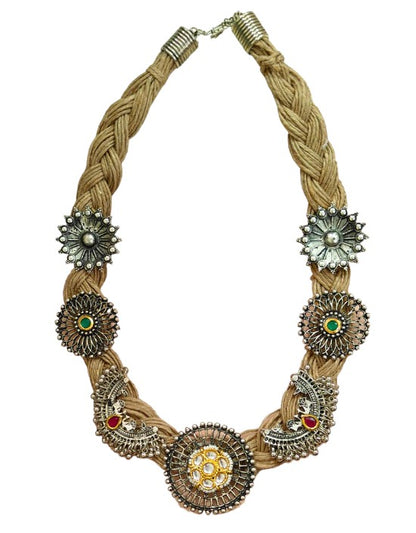 VIVAZS Golden Jute Necklace