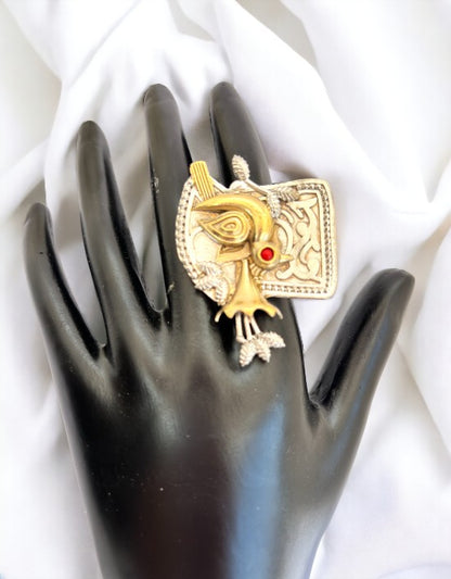 Vivazs  Stunning Brass Bird Ring