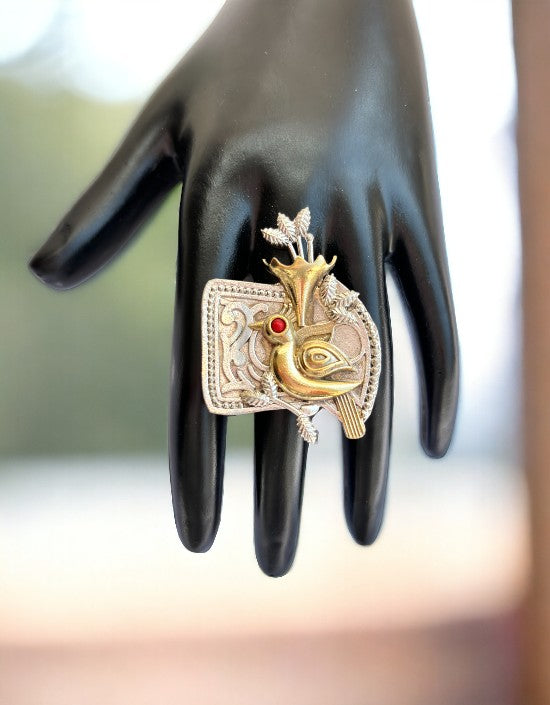 Vivazs  Stunning Brass Bird Ring