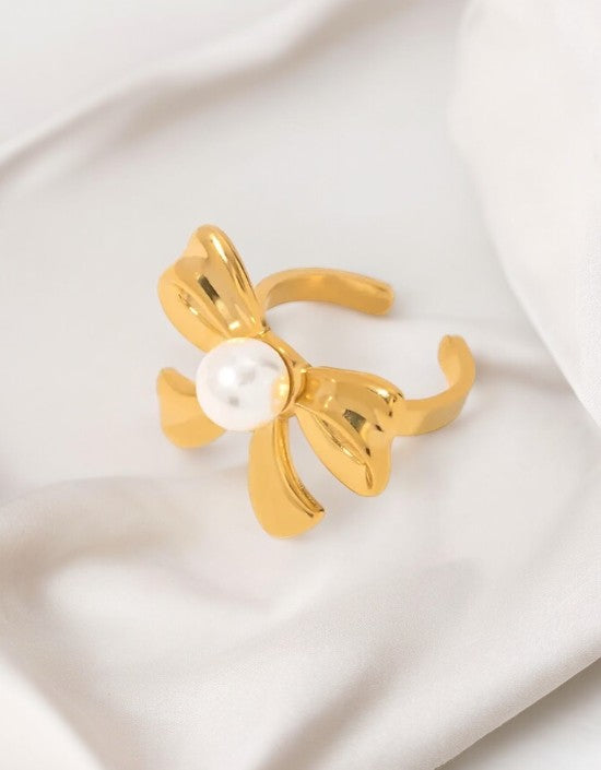 VIVAZS BOW STYLE 18 K gold plated Ring