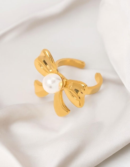 VIVAZS BOW STYLE 18 K gold plated Ring