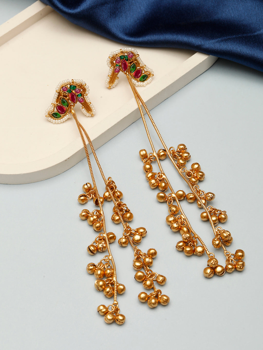 VIVAZS Kashmiri Drop Earrings (Multi color)