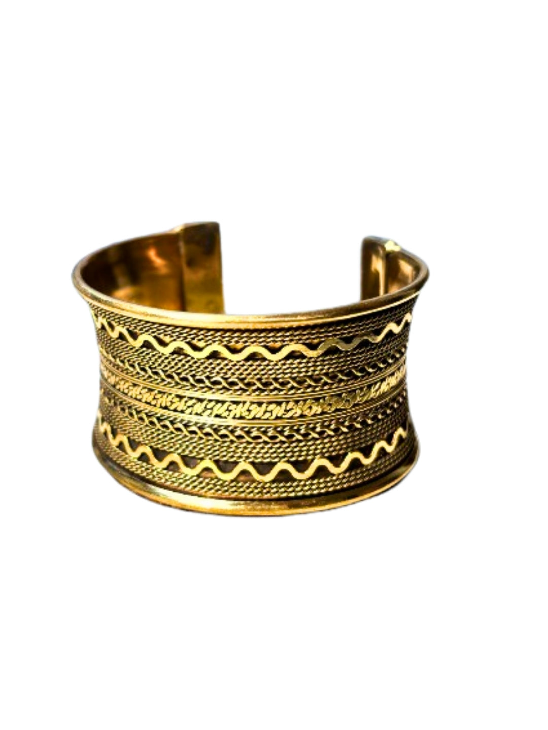 Vivazs Women Golden -Toned Oxidised Cuff Bracelet