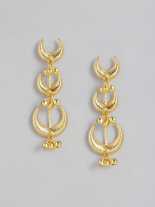 VIVAZS Gold Plated Contemporary Chandbalis Earrings