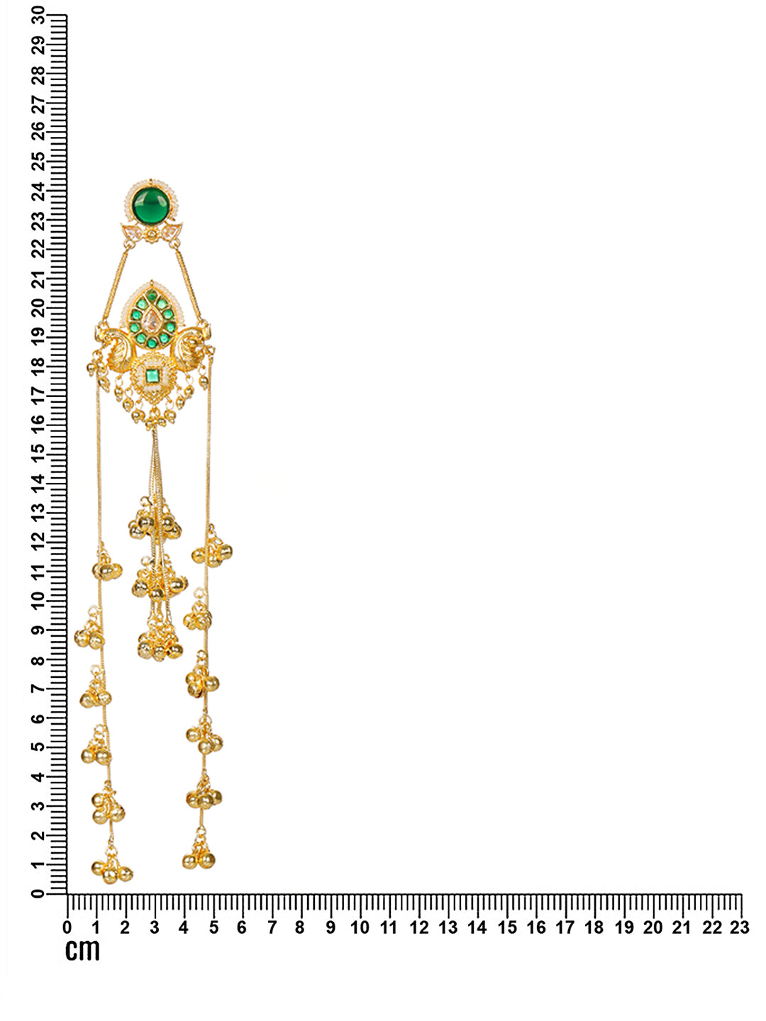 VIVAZS Kashmiri Gold Plated Drop Earrings Green