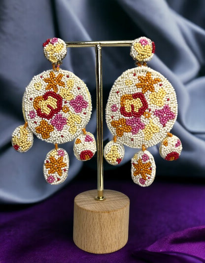 VIVAZS Beadwork Multicolour Earrings