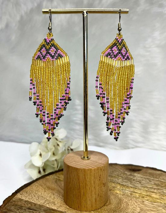 VIVAZS Handmade Beaded Party Fringe Earrings For Women & Girls