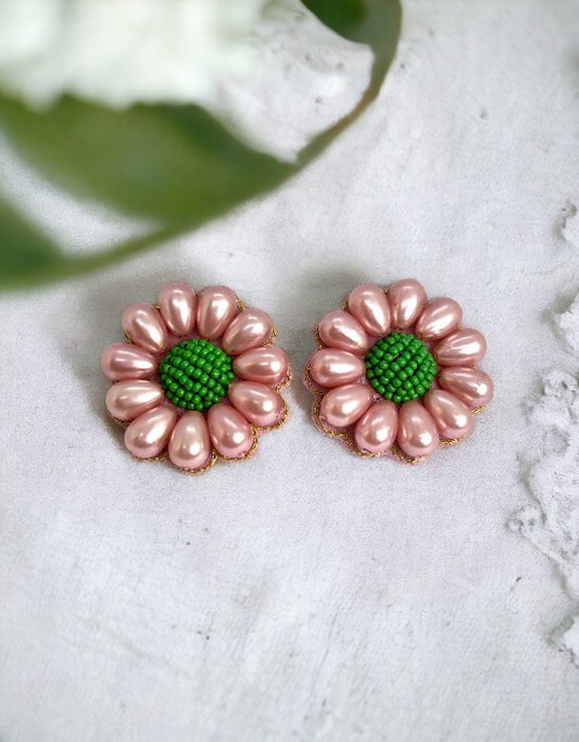 VIVAZS Daisy Stud Earrings ( Light Pink)