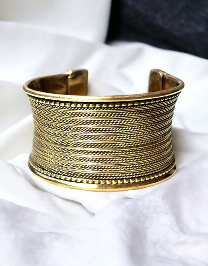 VIVAZS Women Golden -Toned Oxidised Bangle-Style Bracelet