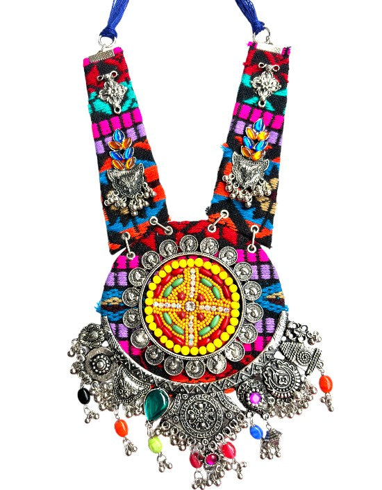 VIVAZS  Boho Necklace Multicolor with Black Base colour