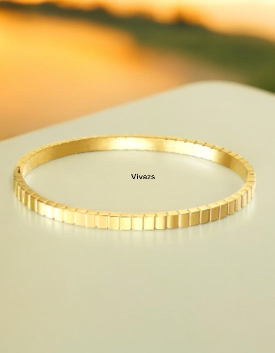 VIVAZS 18K PVD GOLD Plated Bangle Bracelet