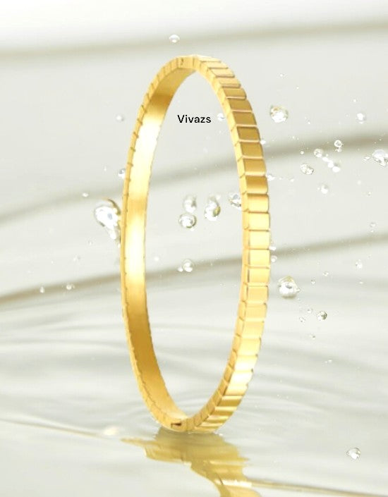 VIVAZS 18K PVD GOLD Plated Bangle Bracelet