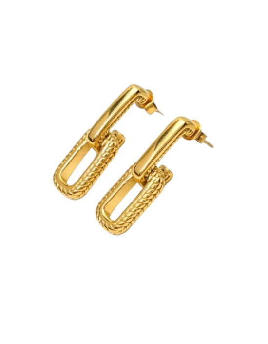 VIVAZS 18K PVD Gold Plated Dangle Earrings