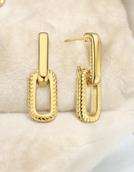 VIVAZS 18K PVD Gold Plated Dangle Earrings