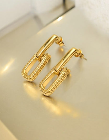 VIVAZS 18K PVD Gold Plated Dangle Earrings