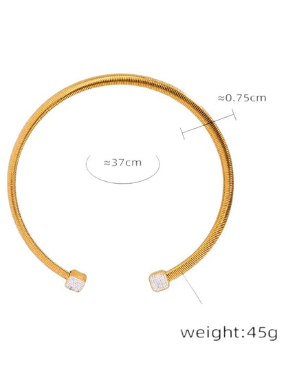 VIVAZS 7.5mm Wide PVD GOLD plated Choker Necklace